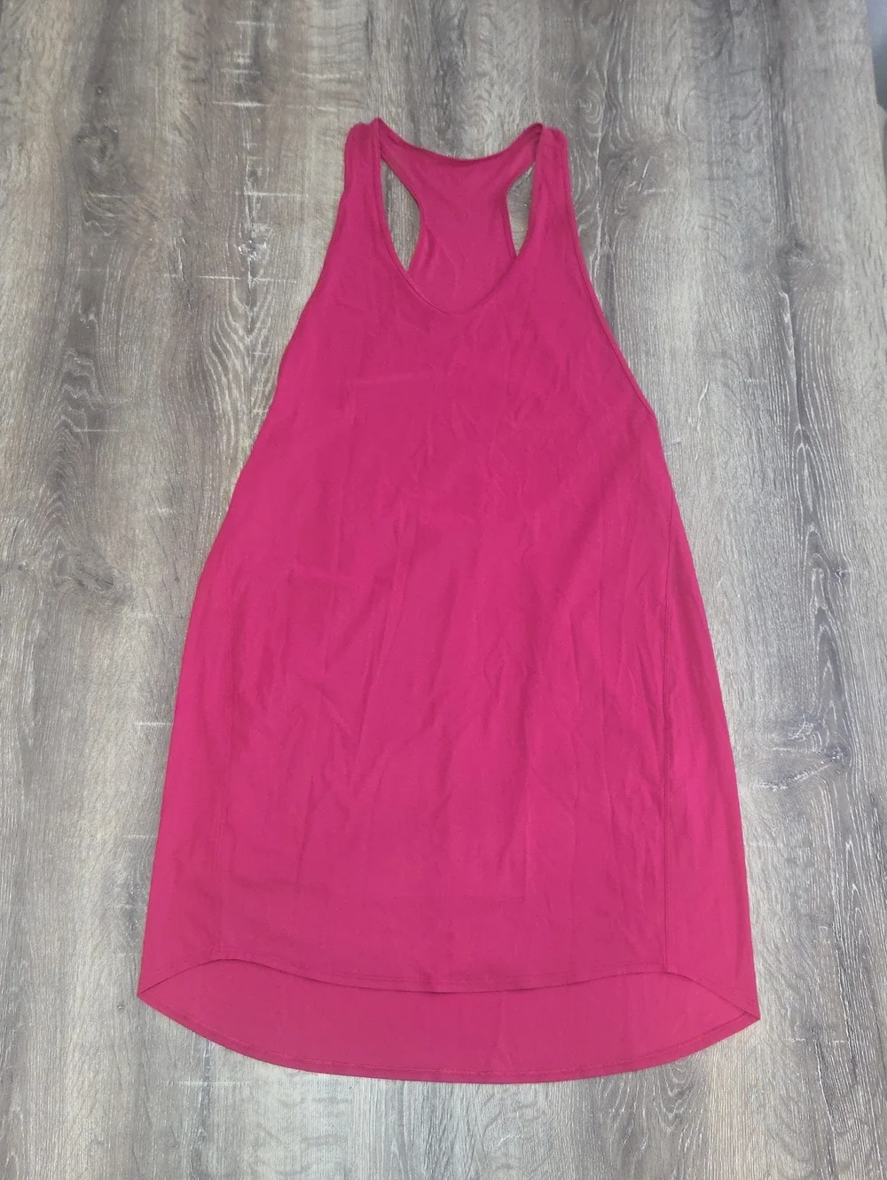 Lululemon Rejuvenate Racerback Dress Fuchsia Draped Layered Rose Magenta Pink